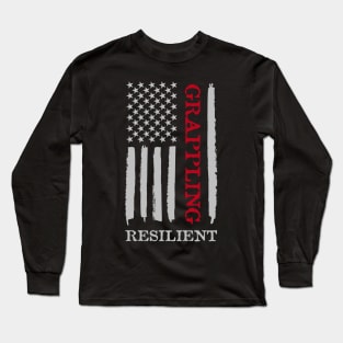 grappling American Flag Long Sleeve T-Shirt